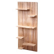 Étagère murale HWC-C65, panneau mural avec 6 niveaux, 110x50x14cm, bois massif, vintage ~ nature