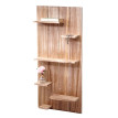 Étagère murale HWC-C65, panneau mural avec 6 niveaux, 110x50x14cm, bois massif, vintage ~ nature