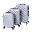 Lot de 3 valises HWC-D54b, valise rigide, valise à roulettes, bagages à main, hauteur 72/60/50cm ~ g