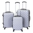 Lot de 3 valises HWC-D54b, valise rigide, valise à roulettes, bagages à main, hauteur 72/60/50cm ~ g