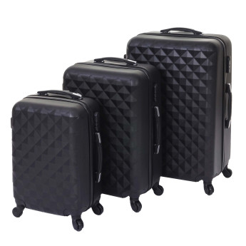 Lot de 3 valises HWC-D54b, valise rigide, valise à roulettes, bagages à main, hauteur 72/60/50cm ~ n