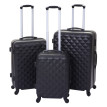 Lot de 3 valises HWC-D54b, valise rigide, valise à roulettes, bagages à main, hauteur 72/60/50cm ~ n