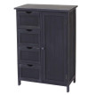 Commode HWC-D12, armoire à tiroirs, armoire, style shabby, vintage 82x55x30cm ~ gris foncé