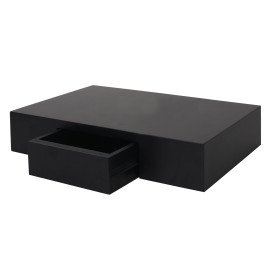 Étagère murale Oise, tiroir, 40cm ~ noir