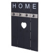 Portemanteau mural HWC-C89, HOME, 8 crochets, 91x60cm ~ gris foncé shabby