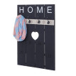 Portemanteau mural HWC-C89, HOME, 8 crochets, 91x60cm ~ gris foncé shabby