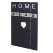 Portemanteau mural HWC-C89, HOME, 8 crochets, 91x60cm ~ gris foncé shabby