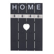 Portemanteau mural HWC-C89, HOME, 8 crochets, 91x60cm ~ gris foncé shabby