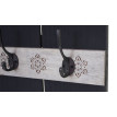 Portemanteau mural HWC-C89, HOME, 8 crochets, 91x60cm ~ gris foncé shabby