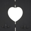 Portemanteau mural HWC-C89, HOME, 8 crochets, 91x60cm ~ gris foncé shabby