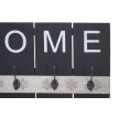 Portemanteau mural HWC-C89, HOME, 8 crochets, 91x60cm ~ gris foncé shabby