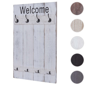 Portemanteau mural HWC-C89, style shabby, 91x60cm ~ blanc