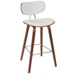 2x tabouret de bar HWC-C32, chaise de comptoir, style rétro bois de proue, optique noix ~ blanc