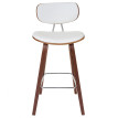 2x tabouret de bar HWC-C32, chaise de comptoir, style rétro bois de proue, optique noix ~ blanc
