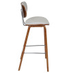 2x tabouret de bar HWC-C32, chaise de comptoir, style rétro bois de proue, optique noix ~ blanc