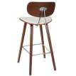 2x tabouret de bar HWC-C32, chaise de comptoir, style rétro bois de proue, optique noix ~ blanc