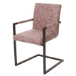 2x chaise de salle à manger HWC-B45, fauteuil cantilever, imitation daim vintage ~ similicuir, marro