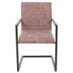 2x chaise de salle à manger HWC-B45, fauteuil cantilever, imitation daim vintage ~ similicuir, marro