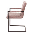 2x chaise de salle à manger HWC-B45, fauteuil cantilever, imitation daim vintage ~ similicuir, marro