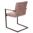 2x chaise de salle à manger HWC-B45, fauteuil cantilever, imitation daim vintage ~ similicuir, marro