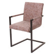 2x chaise de salle à manger HWC-B45, fauteuil cantilever, imitation daim vintage ~ similicuir, marro