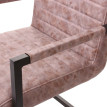 2x chaise de salle à manger HWC-B45, fauteuil cantilever, imitation daim vintage ~ similicuir, marro