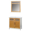 Ensemble salle de bain HWC-A85, meuble sous-vasque + miroir, babou, blanc