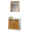 Ensemble salle de bain HWC-A85, meuble sous-vasque + miroir, babou, blanc