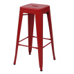 Tabouret de bar HWC-A73, chaise de comptoir, métal, empilable, design industriel ~ rouge