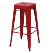 Tabouret de bar HWC-A73, chaise de comptoir, métal, empilable, design industriel ~ rouge