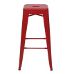 Tabouret de bar HWC-A73, chaise de comptoir, métal, empilable, design industriel ~ rouge