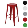 Tabouret de bar HWC-A73, chaise de comptoir, métal, empilable, design industriel ~ rouge