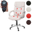 Chaise de bureau HWC-A71, fauteuil directorial, pivotant, fonction chauffage / massage, similicuir ~