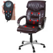 Chaise de bureau HWC-A71, fauteuil directorial, pivotant, fonction chauffage / massage, similicuir ~