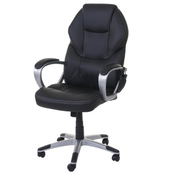 Chaise de bureau HWC-A69, fauteuil directorial, pivotant, fonction chauffage / massage, similicuir ~