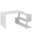 Bureau en angle HWC-A68, table d'ordinateur, poli fin, rotatif 120x60cm ~ blanc