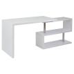 Bureau en angle HWC-A68, table d'ordinateur, poli fin, rotatif 120x60cm ~ blanc