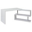 Bureau en angle HWC-A68, table d'ordinateur, poli fin, rotatif 120x60cm ~ blanc