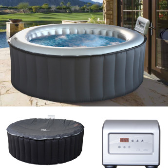 Bain bouillonnant M-Spa HWC-A62, 6 personnes intérieur/extérieur, à chauffer, gonflable, Ø 204cm, di