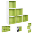 6x étagère cube Falun, étagère indépendante, bibliothèque, 6 cubes à 39x39x29cm ~ vert