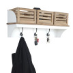 Garde-robe murale Wexford, étagère murale avec 3 paniers, 30x76x24cm, blanc