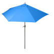 Parasol Parla en alu, hémicycle, parasol de balcon UV 50+ ~ 300cm bleu avec pied