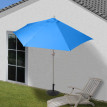 Parasol Parla en alu, hémicycle, parasol de balcon UV 50+ ~ 300cm bleu avec pied