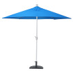 Parasol Parla en alu, hémicycle, parasol de balcon UV 50+ ~ 300cm bleu avec pied