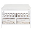 Étagère à chaussures, banquette 45x65x34cm, style shabby, vintage ~ blanc