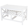 Étagère à chaussures, banquette 45x65x34cm, style shabby, vintage ~ blanc