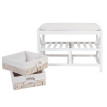 Étagère à chaussures, banquette 45x65x34cm, style shabby, vintage ~ blanc