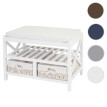 Étagère à chaussures, banquette 45x65x34cm, style shabby, vintage ~ blanc
