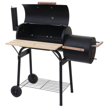 Barbecue-Smoker Hartford, gril à charbon, four de fumage, gril indépendante 116x113x53cm