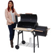 Barbecue-Smoker Hartford, gril à charbon, four de fumage, gril indépendante 116x113x53cm